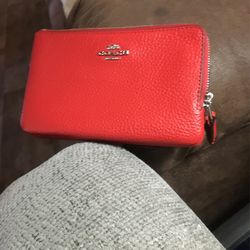 Coach Wristlet  2 Zipper Compartments 