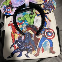 Marvel Lounge Fly And matching Marvel Minnie, mouse switchable to Mickey Mouse headbands, gender fluid option