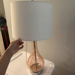 Pink Cracked Glass Lamp For sale