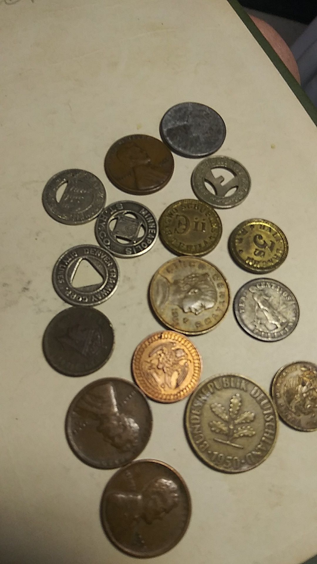 Vintage antique tokens and coins
