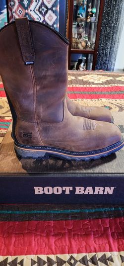 Timberland Pro Pull On Boots True Grit Composite Toe Waterproof Brown Mens 10 1/2 