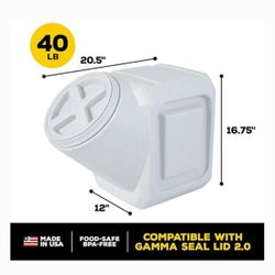 Gamma2 Vittles Vault Stackable Pet Food Storage, 40-lb