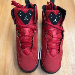 Nike Air Jordan True Flight Red High Kid Size-6Y (Insole Missing) Preowned