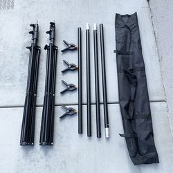 (New) $40 Heavy Duty Backdrop Stand 8.5x10 FT with Carry Bag and Clips