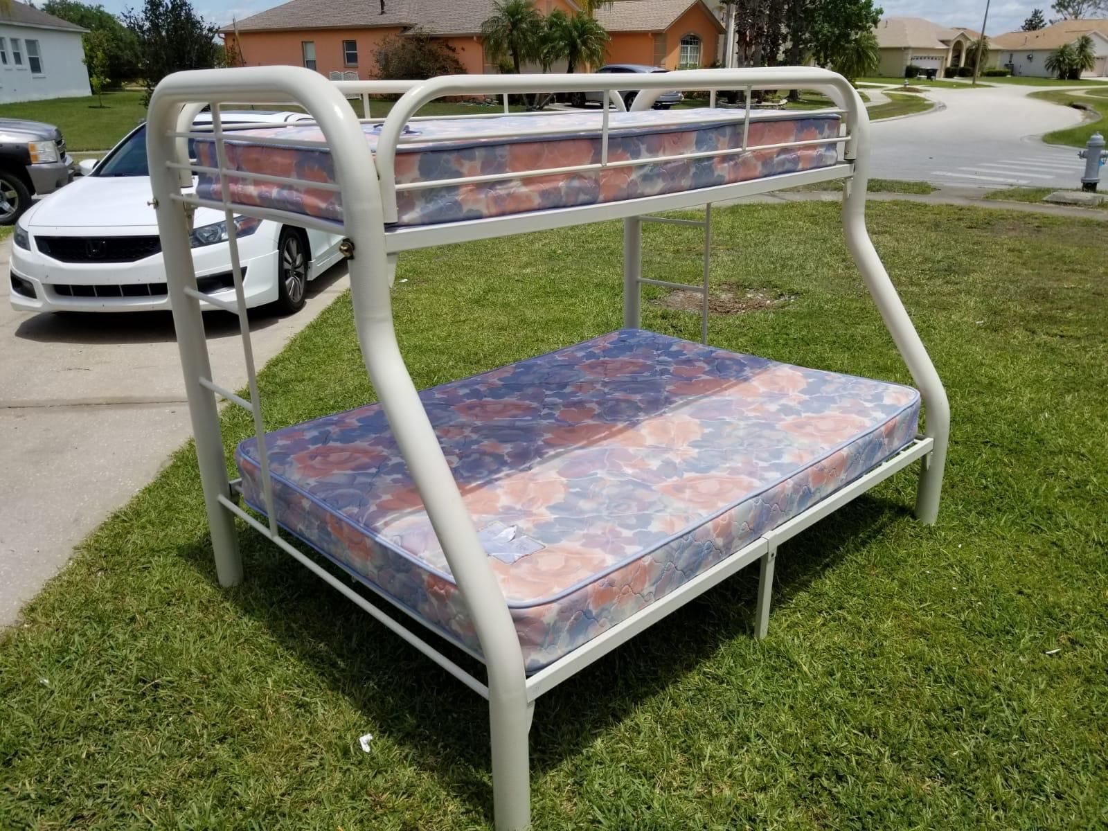 bunk bed with mattress