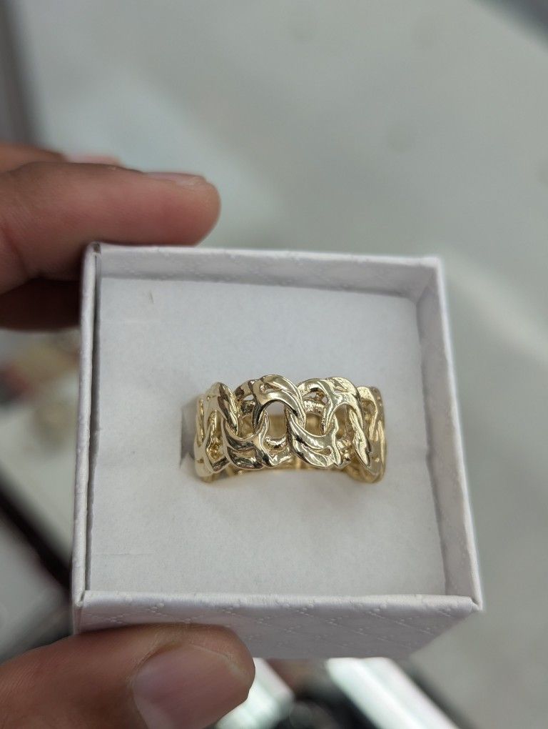 10kt Real Gold Chino Link Ring For Men