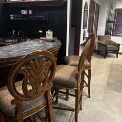 Luxury Solid Wood Bar Stools (Set of 4)