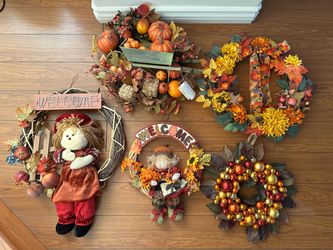 Fall Autumn Thanksgiving Wreaths & Door Decor