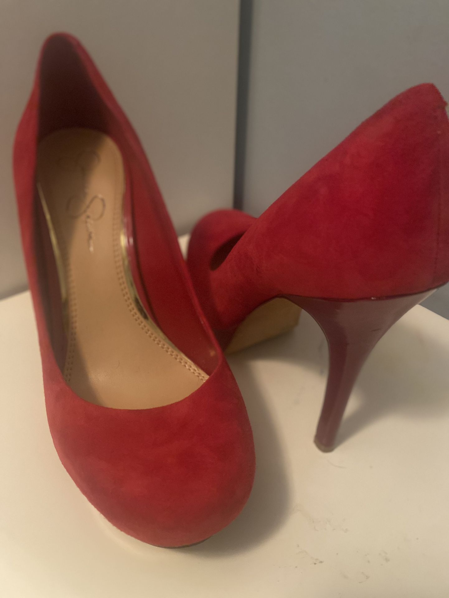 Jessica Simpson Red Platform Pumps-Size 8.5