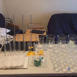 HUGE Lot of Chemistry Equipment - Beakers, Slabs, Funnels, etc