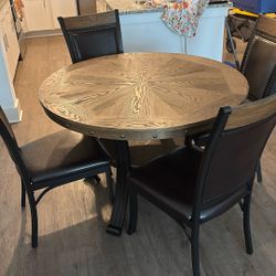 Mahogany Wood Table And Four Chairs