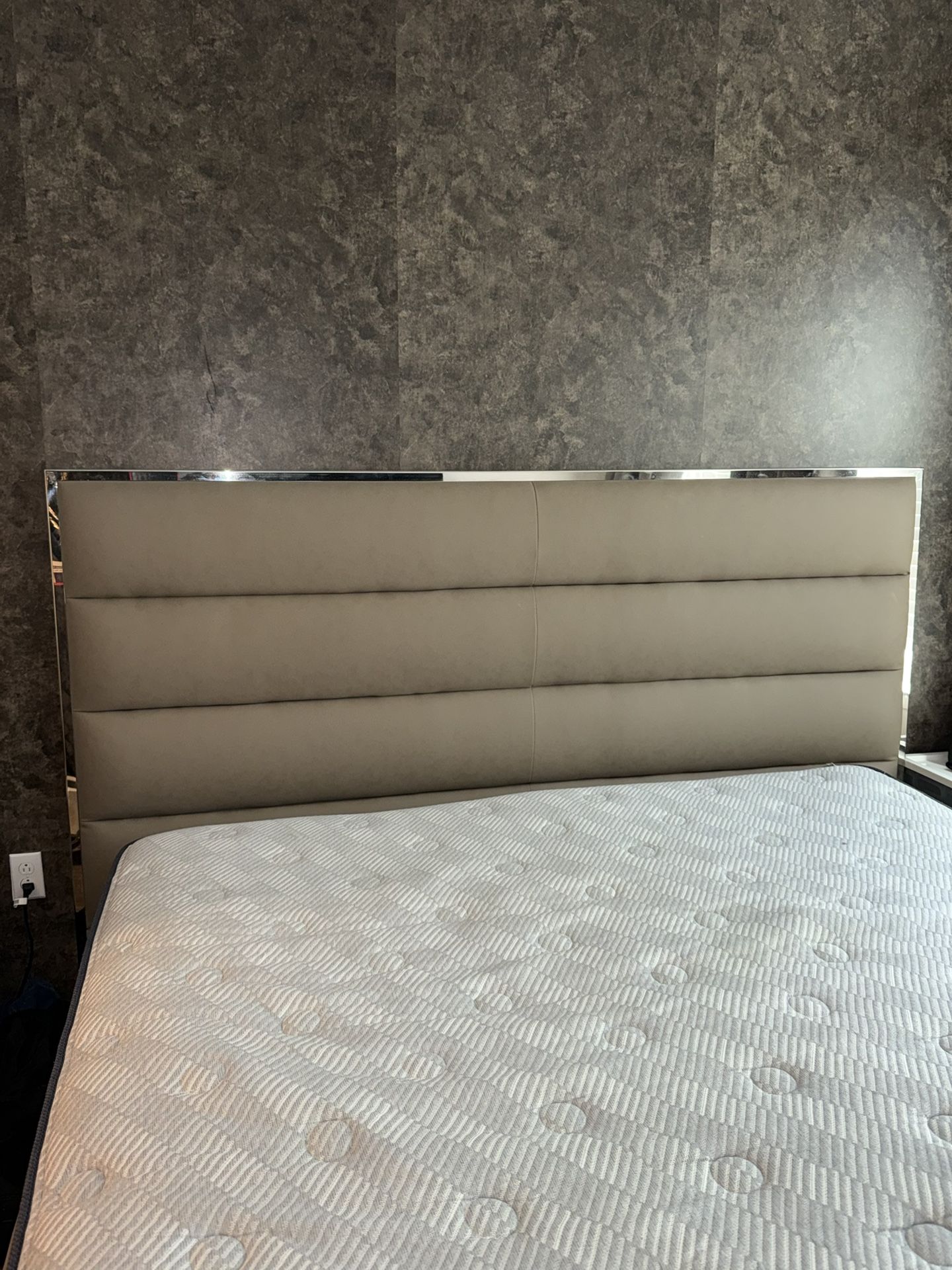 King Sized Headboard/Frame - Mattress And Adjustable Base Included