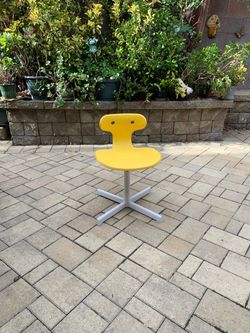 Yellow Kids Desk Chair with Metal Base