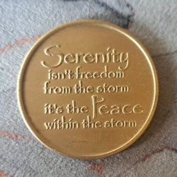 Serenity Prayer bronze medallion chip coin. 