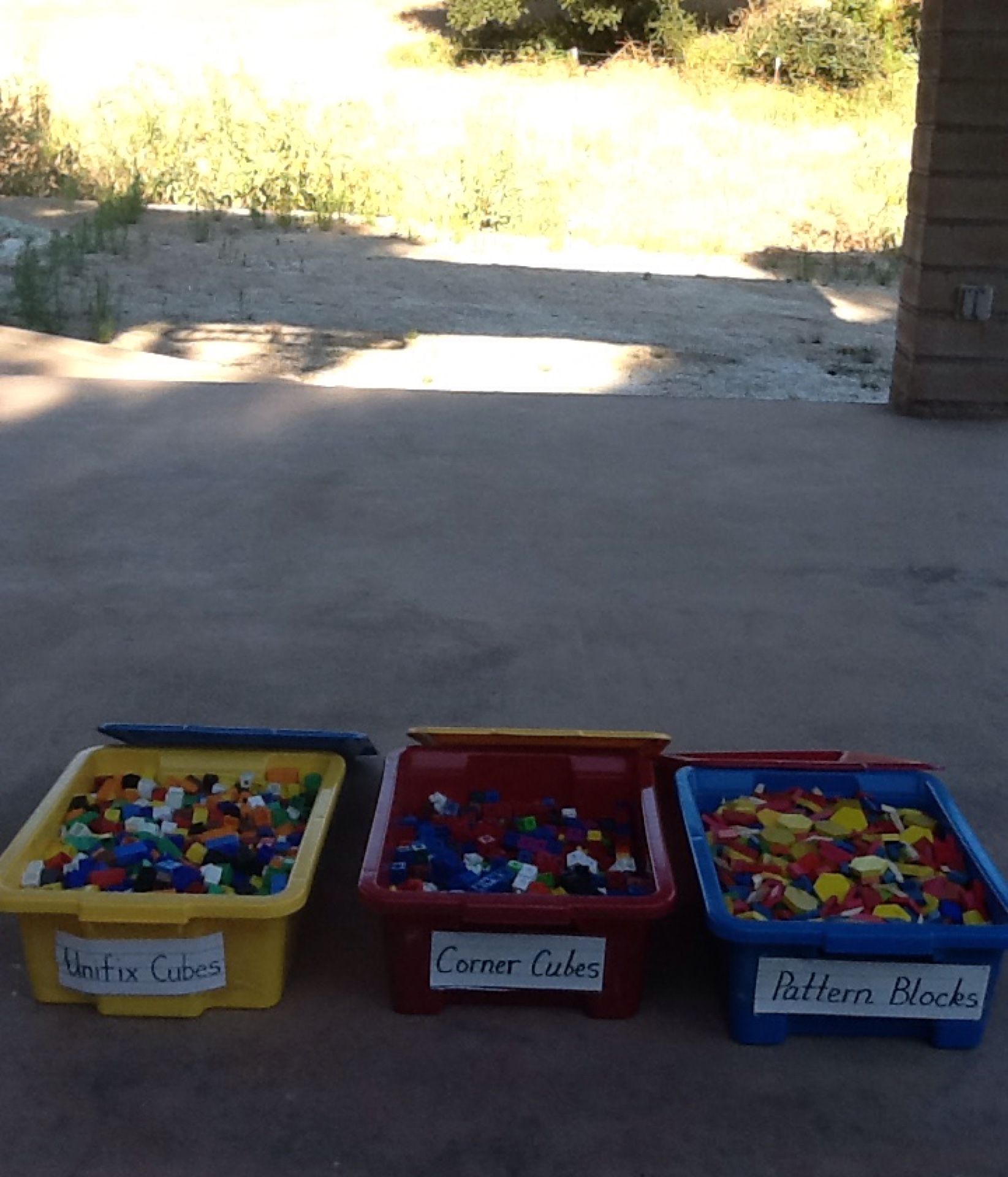Patter wooden blocks and plastic cubes