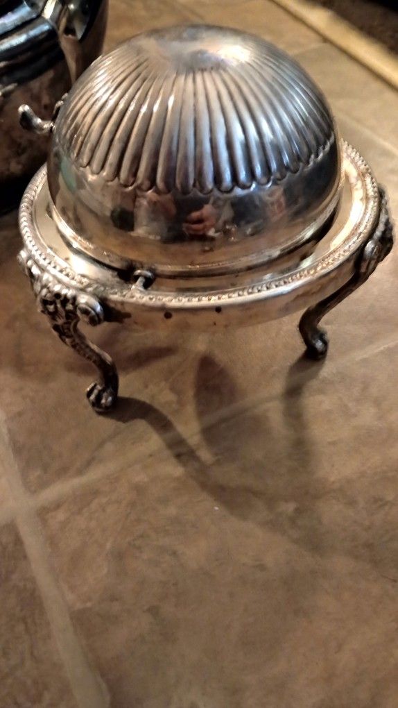 Antiques!! 1883 Rogers Butter Dish And Other Antiques 