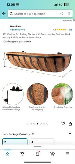 Balcony Planters Coconut 🥥 