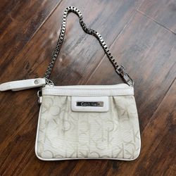 Calvin Klein White Wristlet 