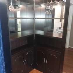Wood Corner Bar Cabinet