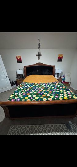 Wood Sleigh Bed Frame King