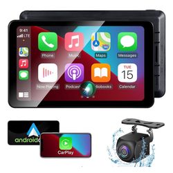 Compatible Wireless Apple CarPlay Android Auto Screen fo Car, 7" HD Backup Camera 