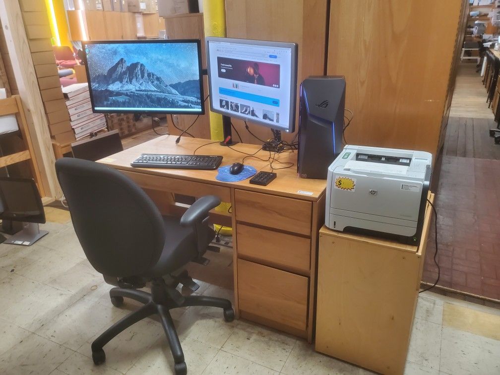OFFICE/STUDENT DESK WITH 3 DRAWERS AND KEYBOARD DRAWER (HOME50)