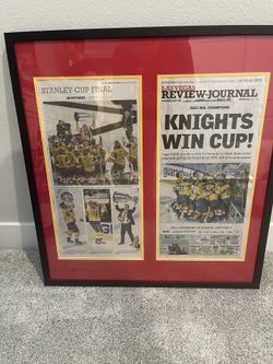 Framed Golden Knights Newspaper