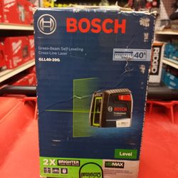BOSCH -GREEN BEAM SELF-LEVELING CROSS-LINE LASER 40' RANGE