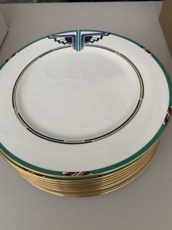 10- discontinued Mikasa Splendeur Green 12” plates.