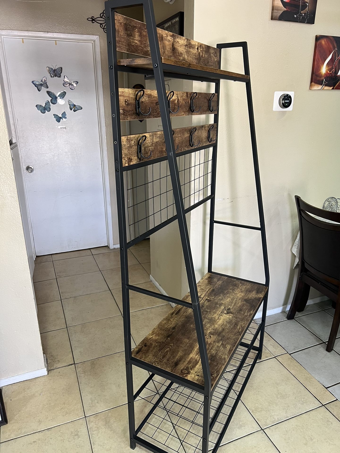 ENTRYWAY HALL TREE WITH SHOE RACK