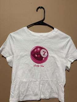 White “lucky you” shirt
