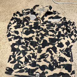 Bape Camo Camouflage Shirt Flannel Size Medium