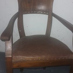 Antique Captains Chair Mid Century Solid Teak
