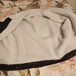 Levi  Black And White Sherpa Jacket 