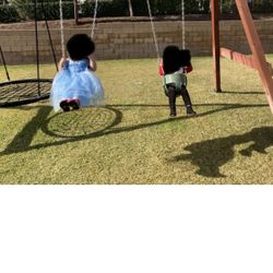 Baby swing, trapeze bar and Heavy duty End brackets for a swing set