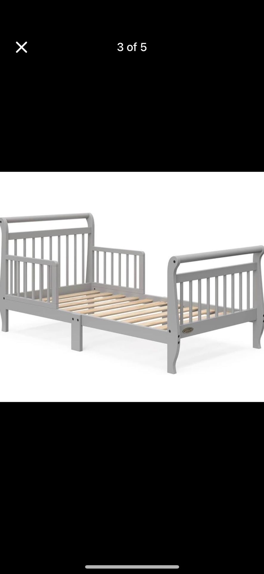 Gray toddler bed