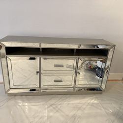 Mirrored Buffet TV Stand Credenza 