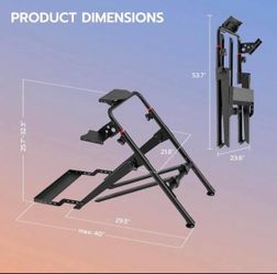 ARES WINGFoldable Sim Racing Wheel Stand with Chair Fixing Slot, Racing Simulator