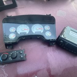 air conditioner switch , dash board cluster & radio 