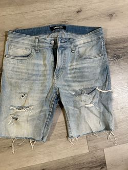 Express Distressed Denim Jean Shorts