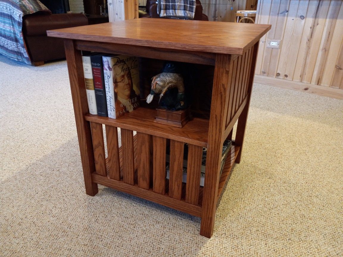Craftsman/Mission-style 'Table With Open Bookcase'