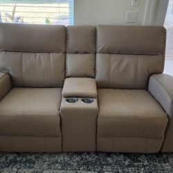 Beige Leather Couch