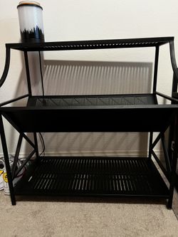 3 Tier Black Metal Shelf 