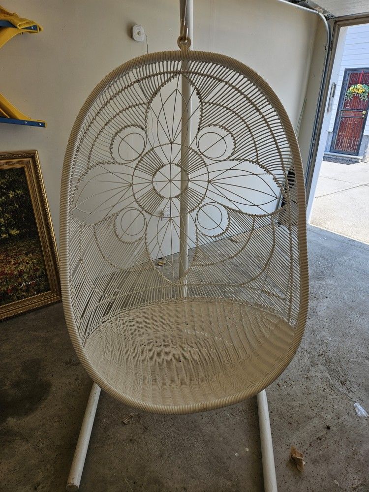 White Wicker Hanging Chair