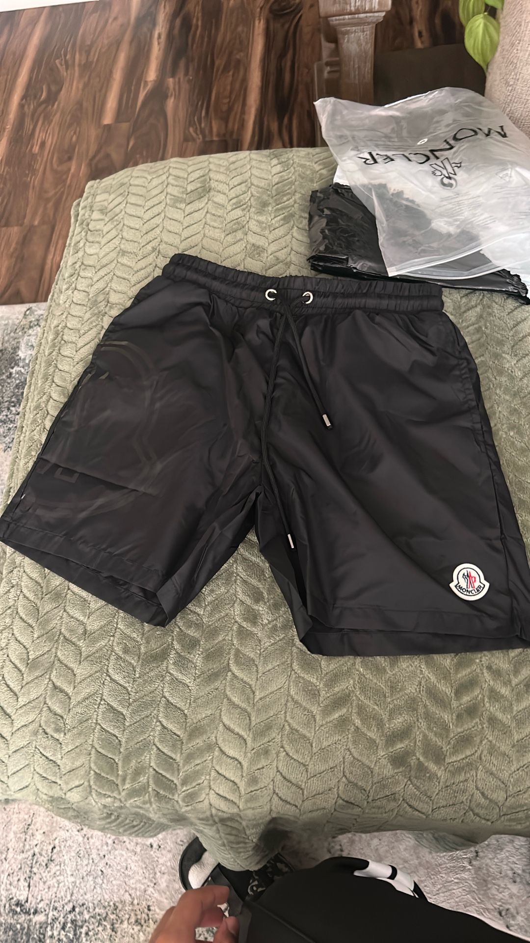 Moncler Black Men Shorts Size M But Fit Size Small
