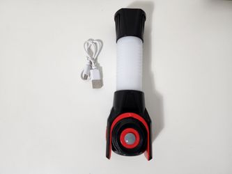 Potable LED Powerful Flashlight USB Rechargeable Rotating Multi-purpose ABS Waterproof Handheld Lamp for Camping Hiking Fishing