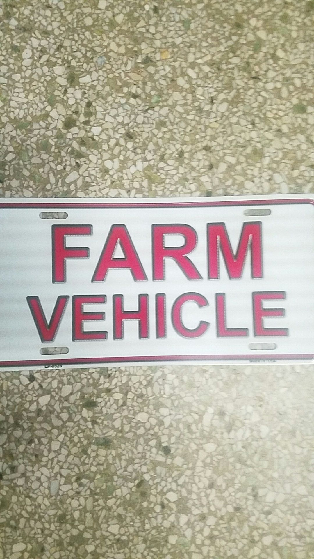 Farm Vehicle metal car truck tag