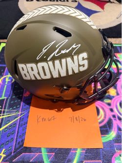 Jerry Jeudy signed authentic helmet