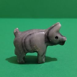 Onxy Pig Black and Grey Decorative Carved Figurine