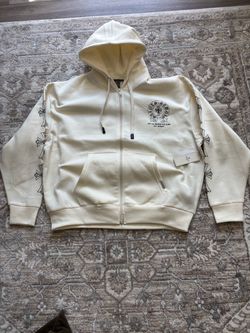 Chrome Hearts Zip-Up Hoodie Cream